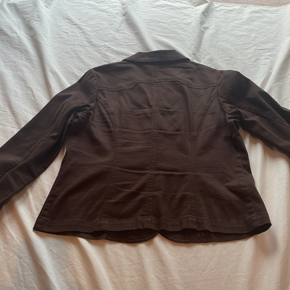 Relativity Brown Cotton Blazer. Size Large - Picture 5 of 6